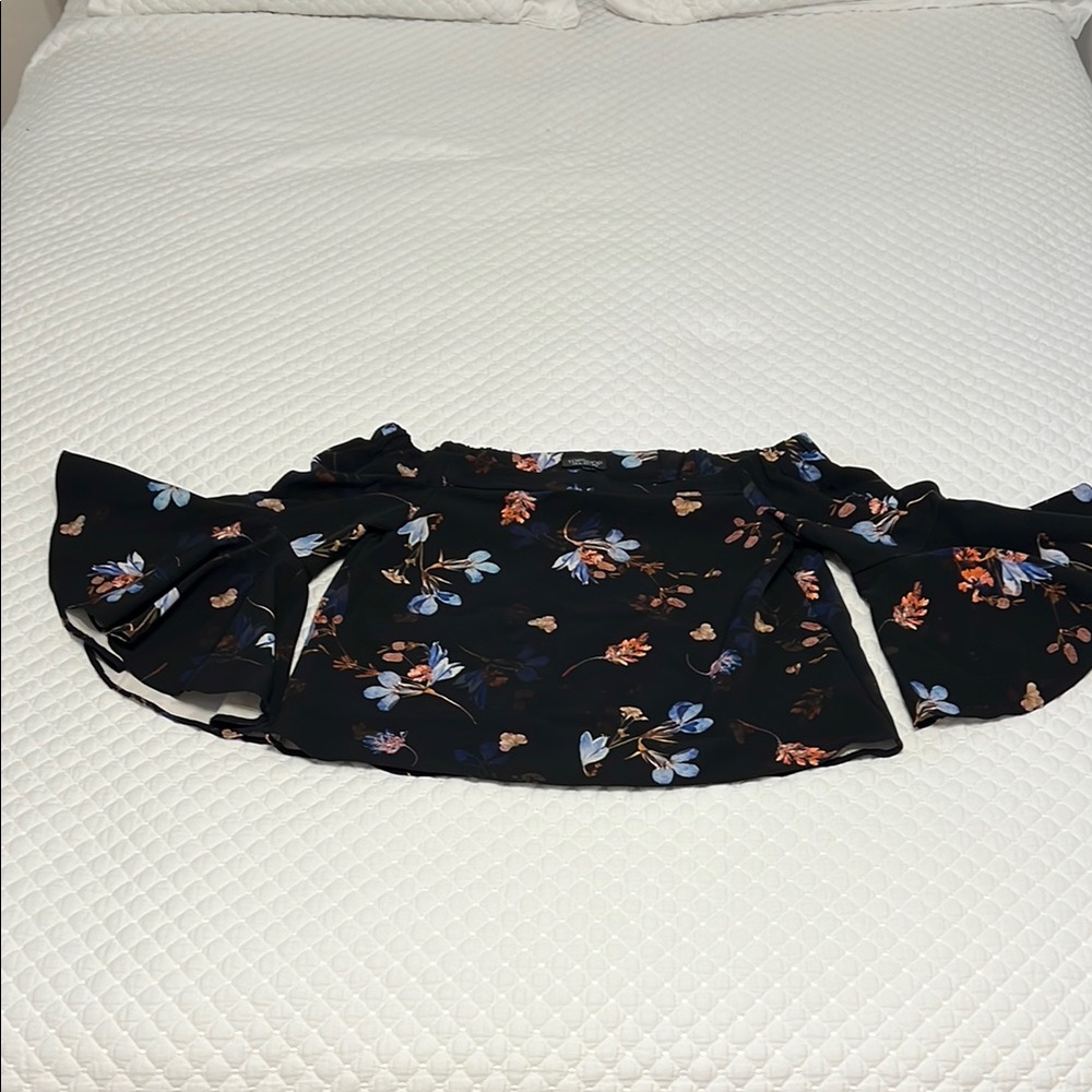 Floral Off-Shoulder Top with Bell Sleeves